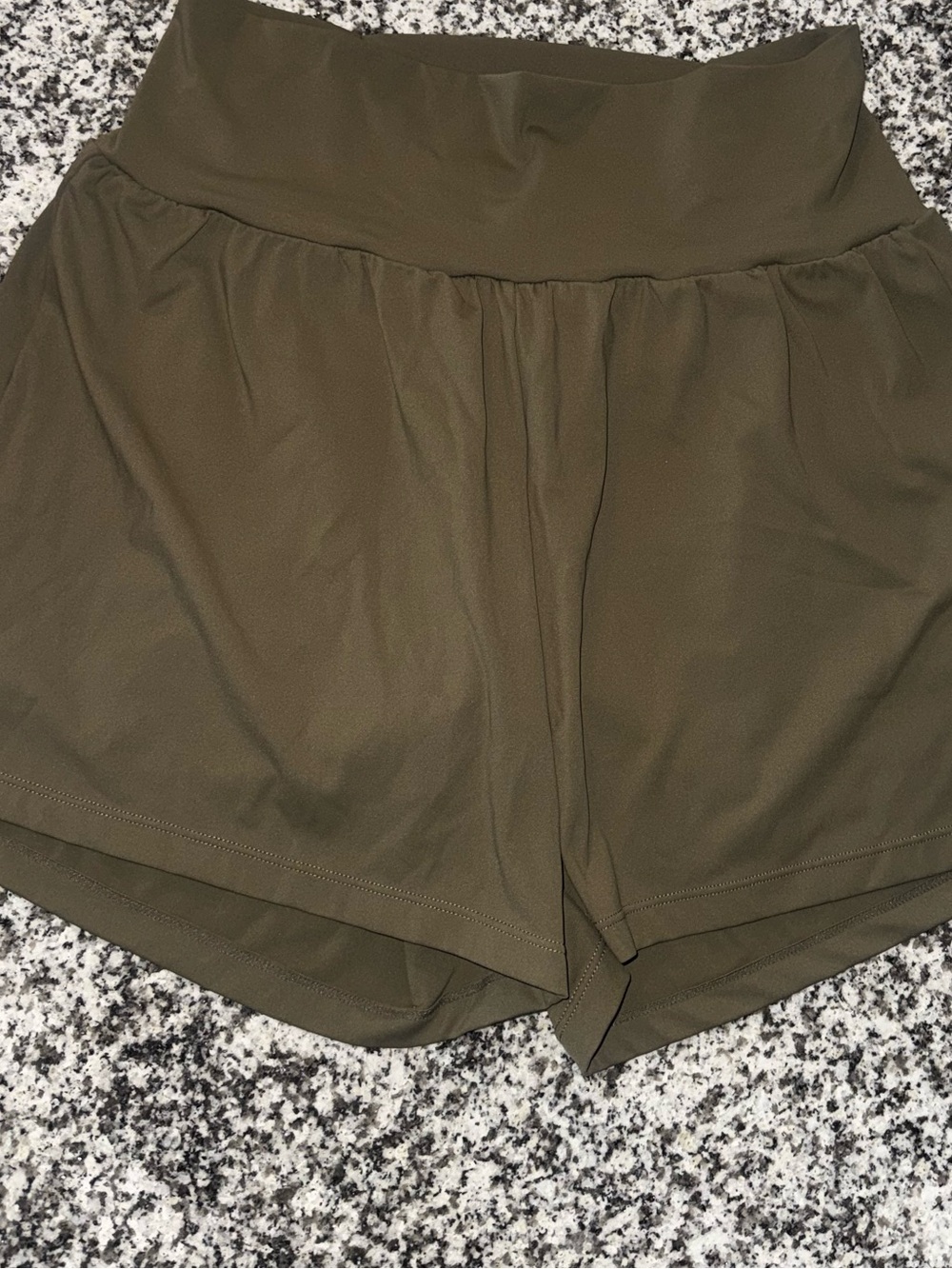Halara Light Olive Green Nylon Shorts - Picture 5 of 7